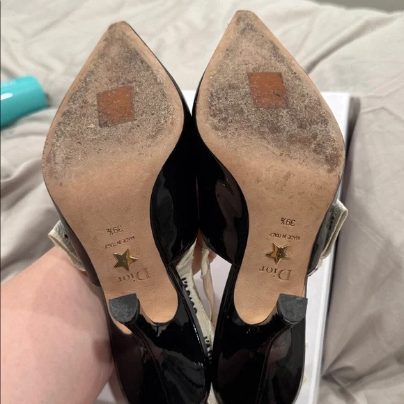 Dior Black Patent Leather Slingback Heels - Picture 6 of 7